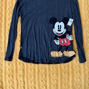 Disney Black Long Sleeve Tee with Iconic Print